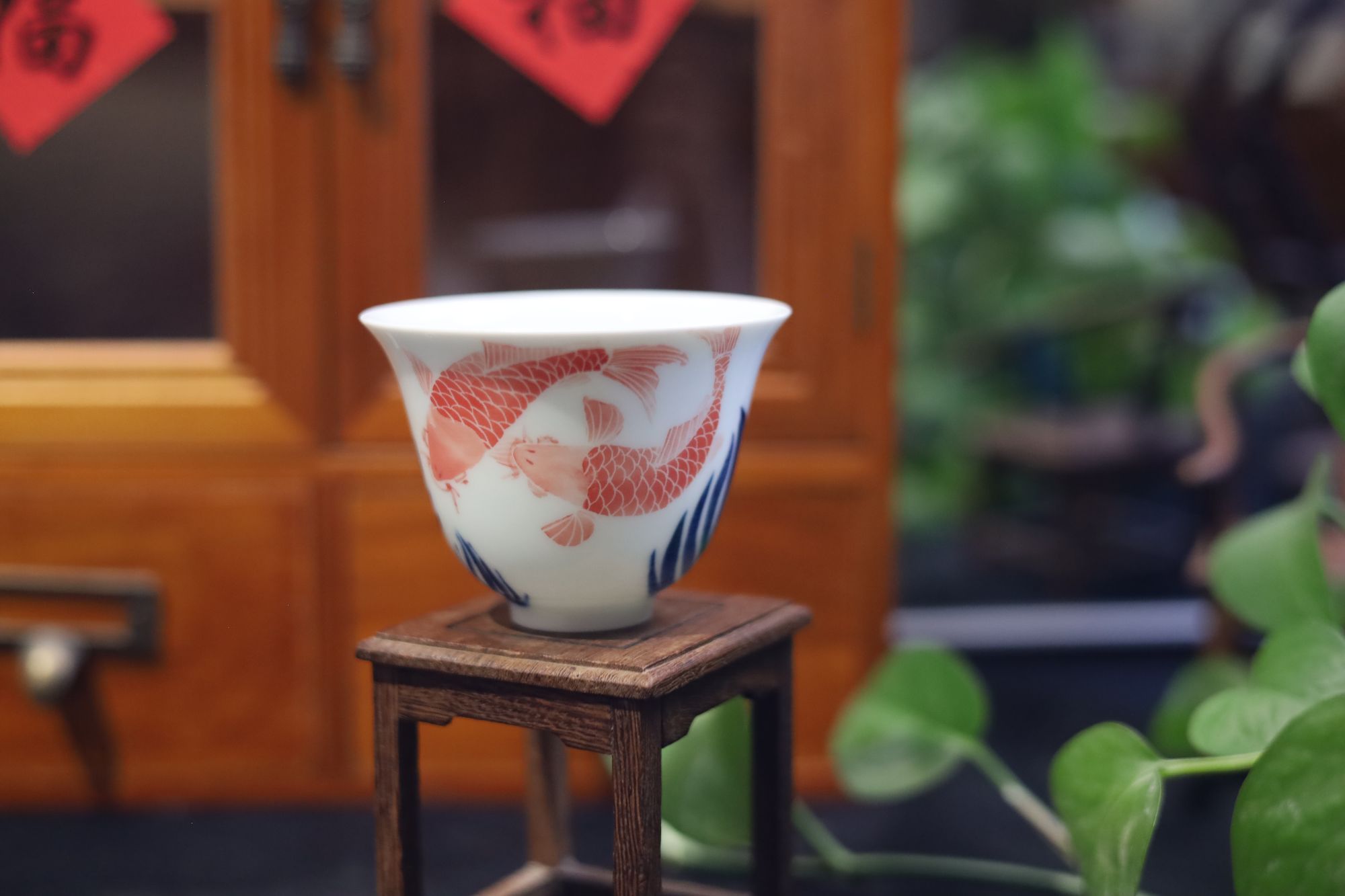 景德镇纯手工手绘青花陶瓷主人杯