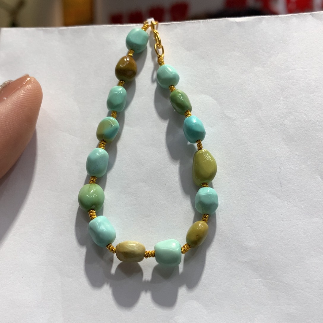 绿松石单圈银S925镶嵌