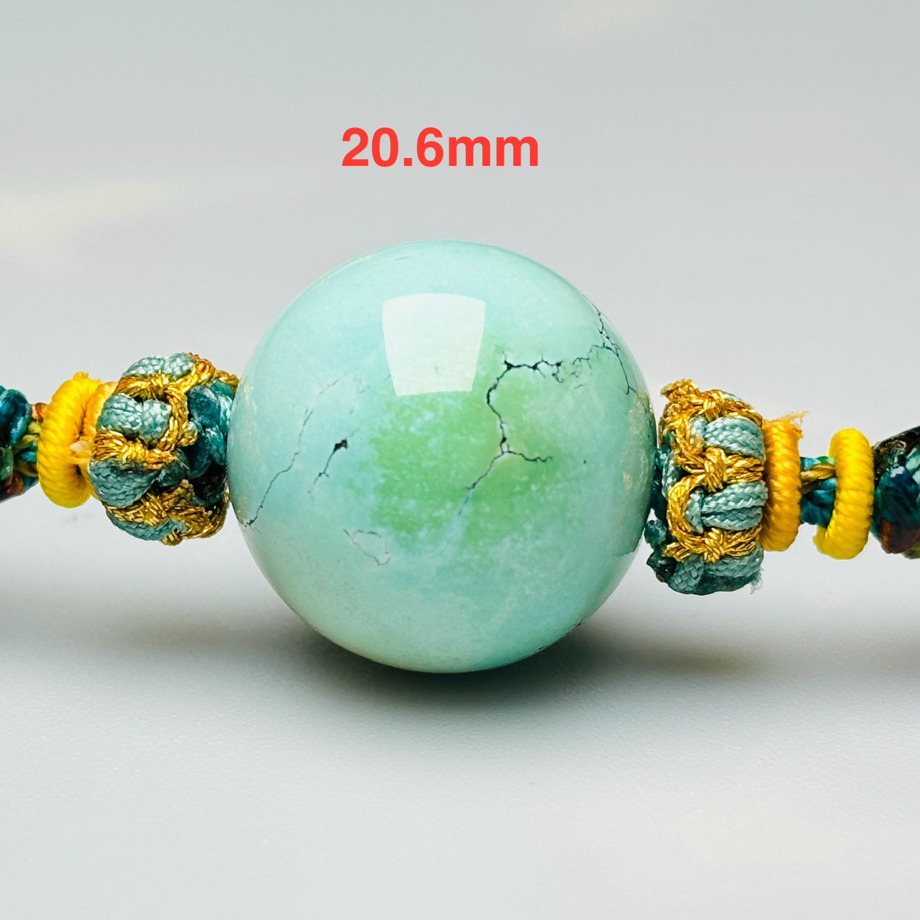 湖北十堰原矿绿松石单珠锁骨链20*6精致美观适合佩戴藏式手编女款