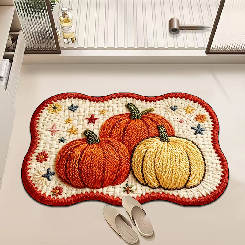 40*60CM（两件装）新年红色中式入户卧室卫生间吸水硅藻泥防滑地垫