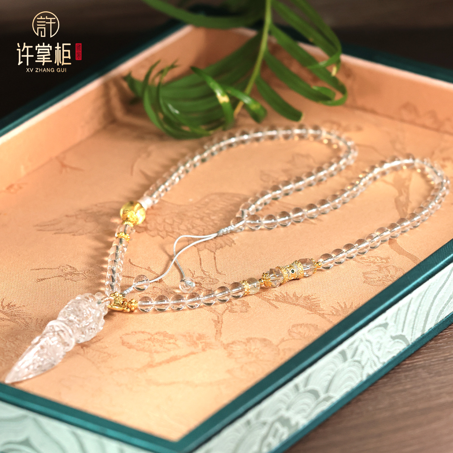 YGY｜天然白水晶金刚杵吊坠圆珠配饰珠链项链精美简约气质精致