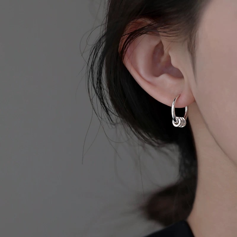 足银耳饰 雪银银匠/纯银小蛮腰银耳扣