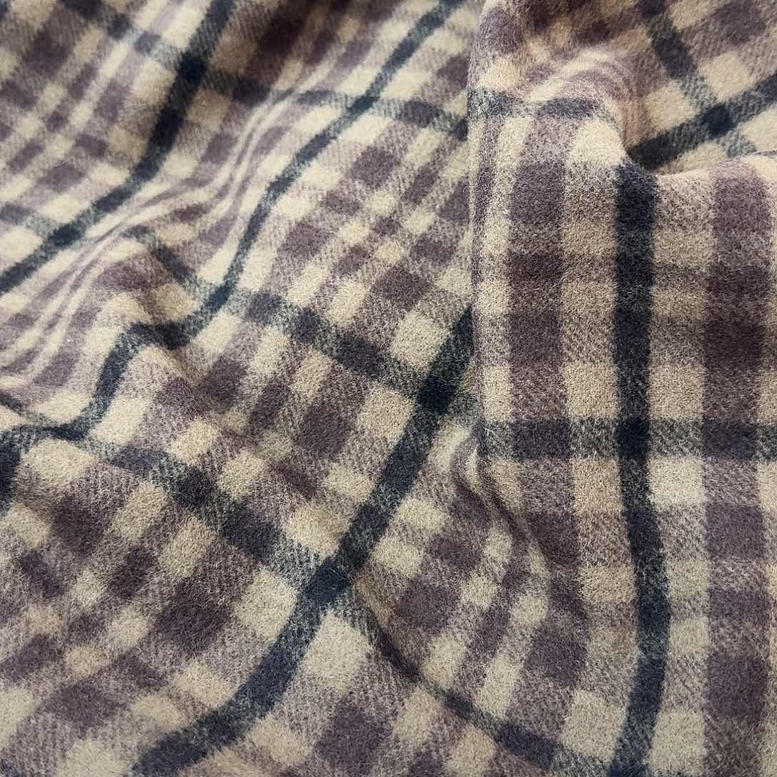 混纺进口羊毛格子面料7.5米