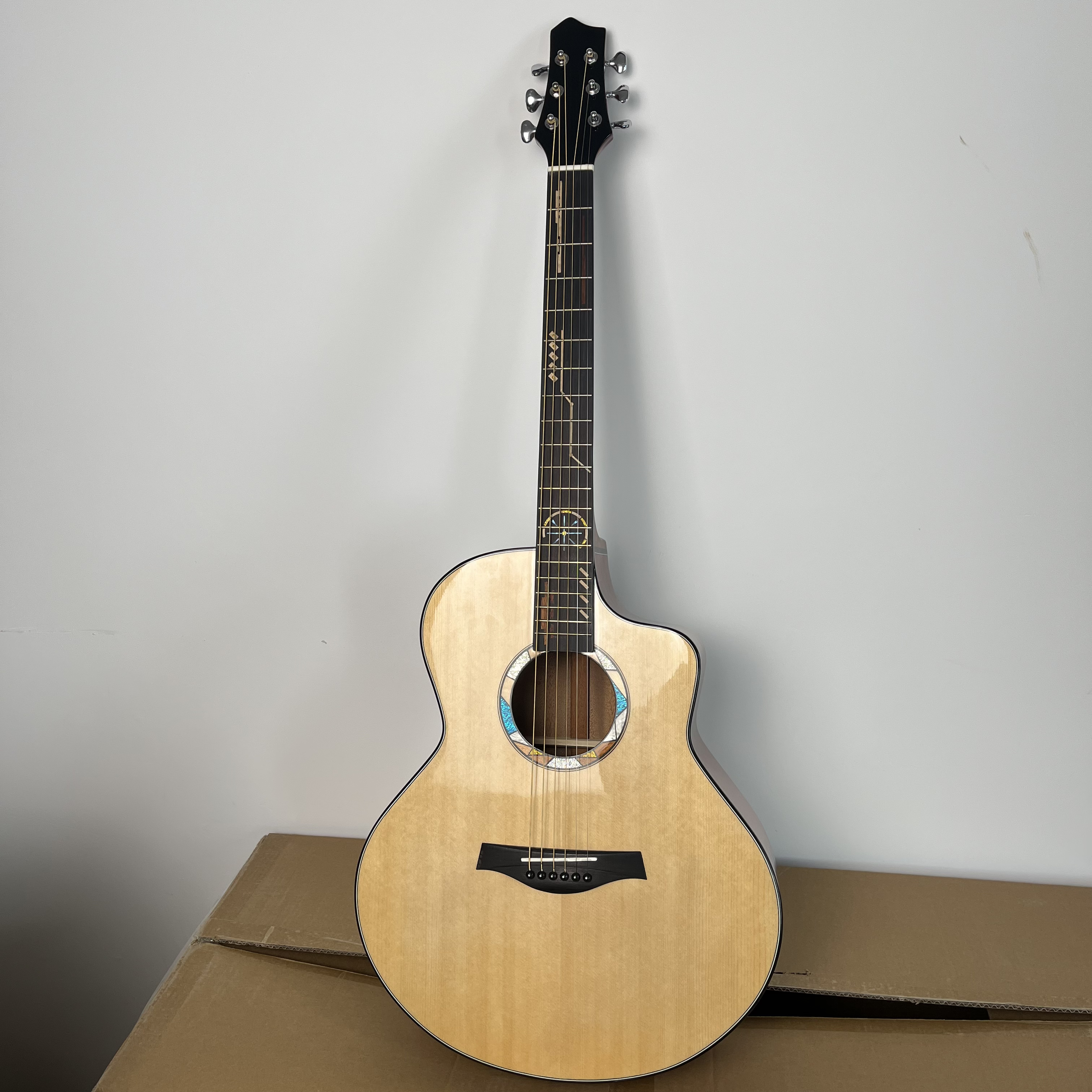 全单民谣 40寸亮光GF 风车镶嵌全单吉他 专业演奏