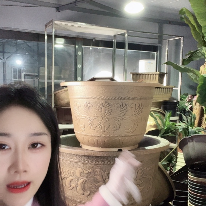 圆形60花盆2个有孔