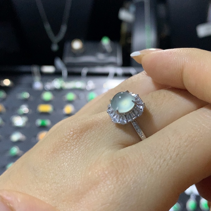 翡翠银S925镶嵌戒指