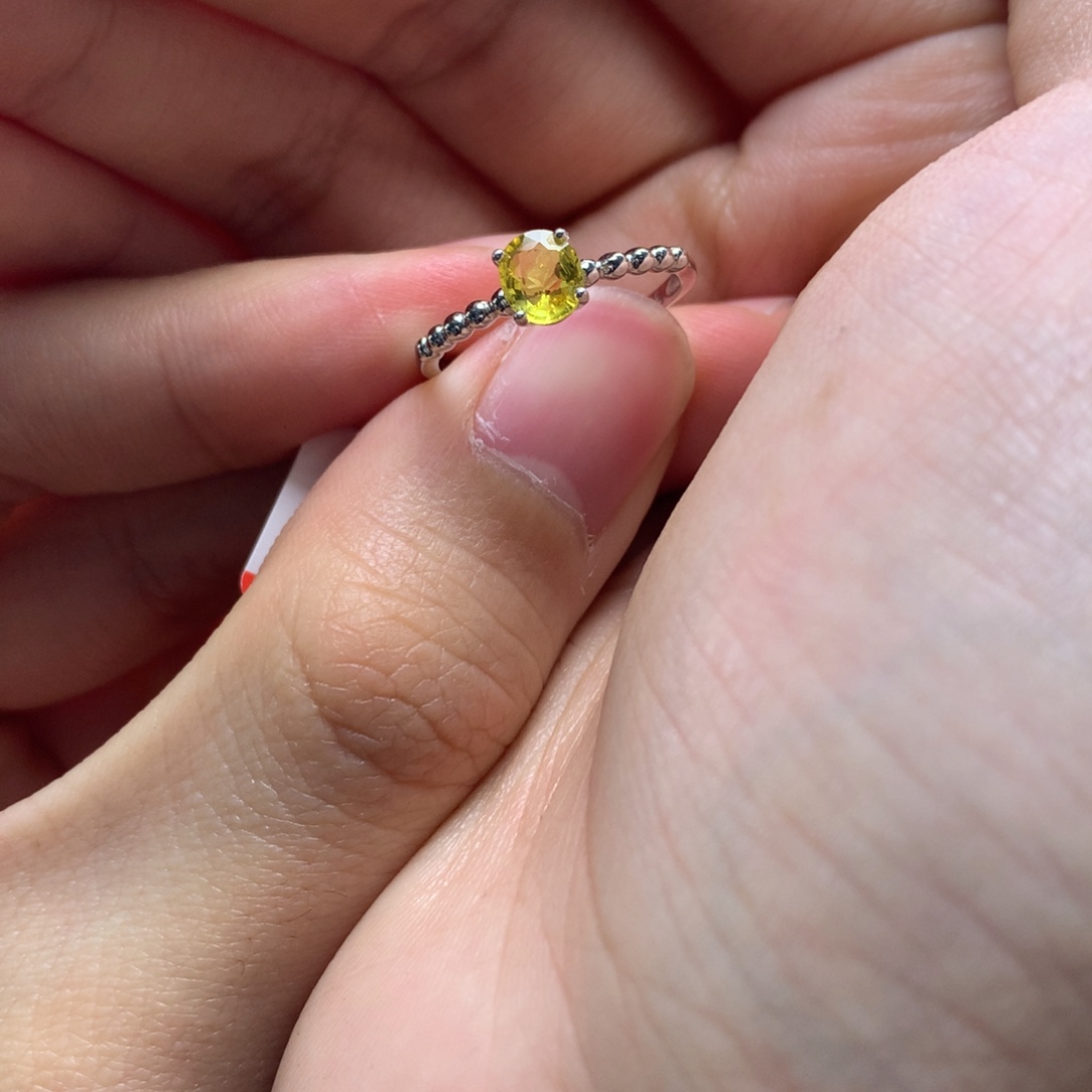 戒指蓝宝石银S925镶嵌