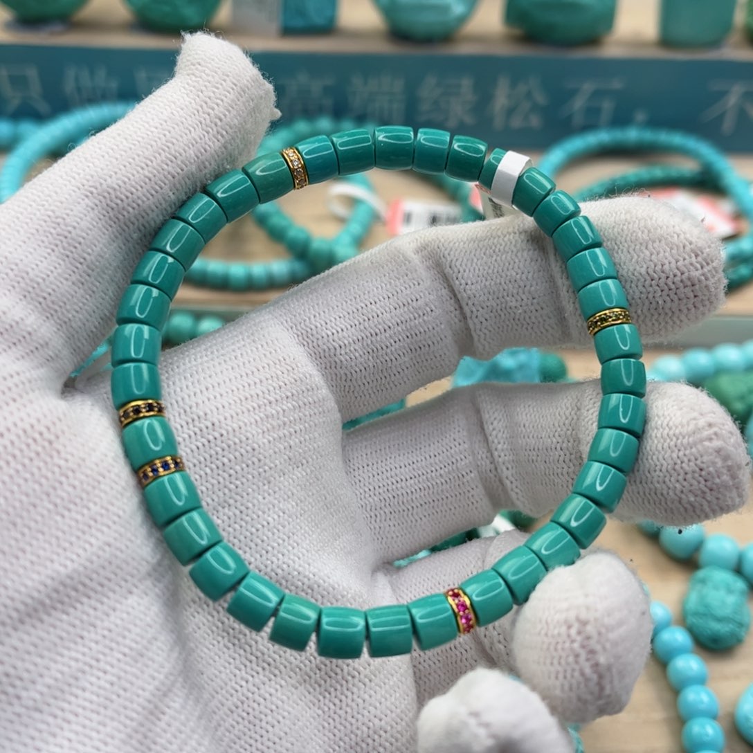 绿松石珠宝奇石18K金镶嵌