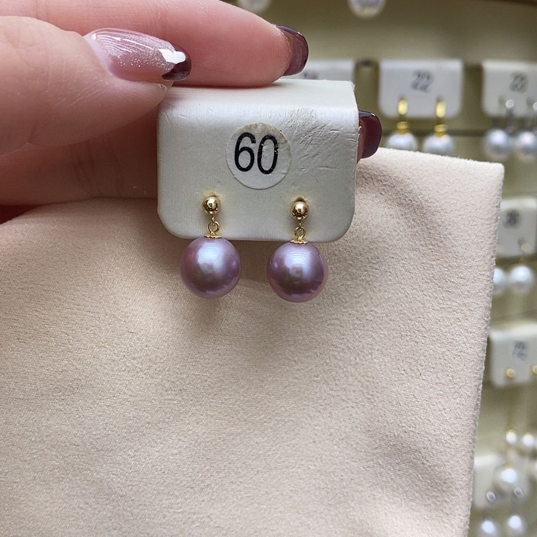 淡水珍珠耳饰18K金镶嵌