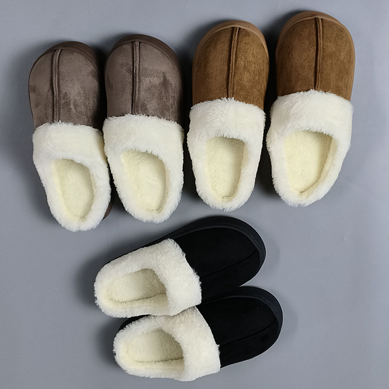 麂皮棉拖鞋女秋冬季2025新款室内居家厚底防滑保暖加绒款棉拖鞋