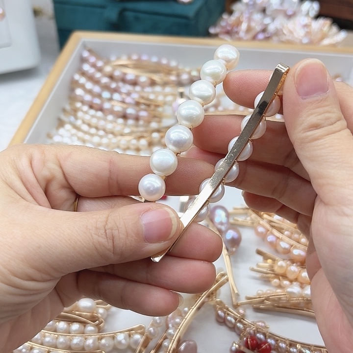 淡水珍珠发饰未镶嵌