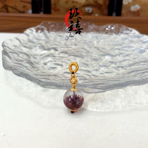 【二妹推荐】18k金黑樱花金字塔吊坠14mm➕ 0854 A102801 多样性发一