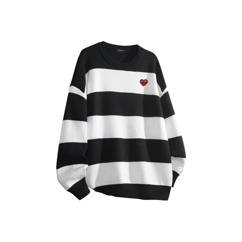 【商场撤柜】时尚宽松情侣休闲圆领针织衫毛衣