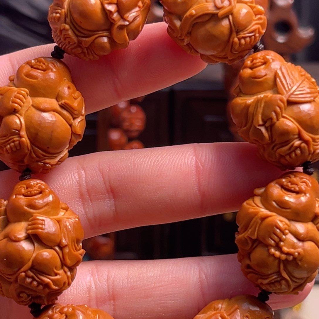 橄榄核吊坠灰****8整身弥勒