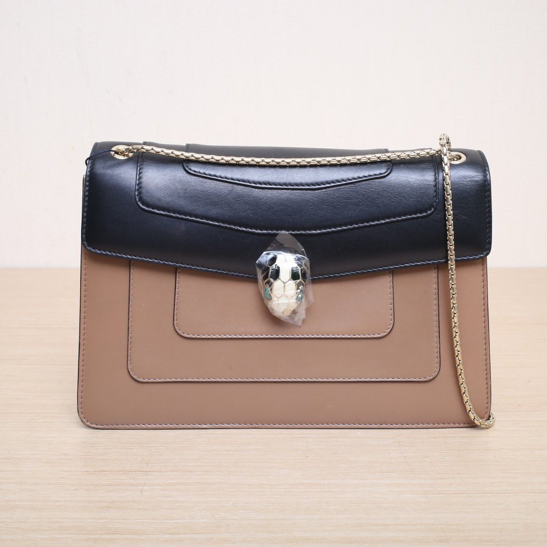 95新 BVLGARI/宝格丽 小花Jerry活动风琴 蛇头包 横版 28拼色