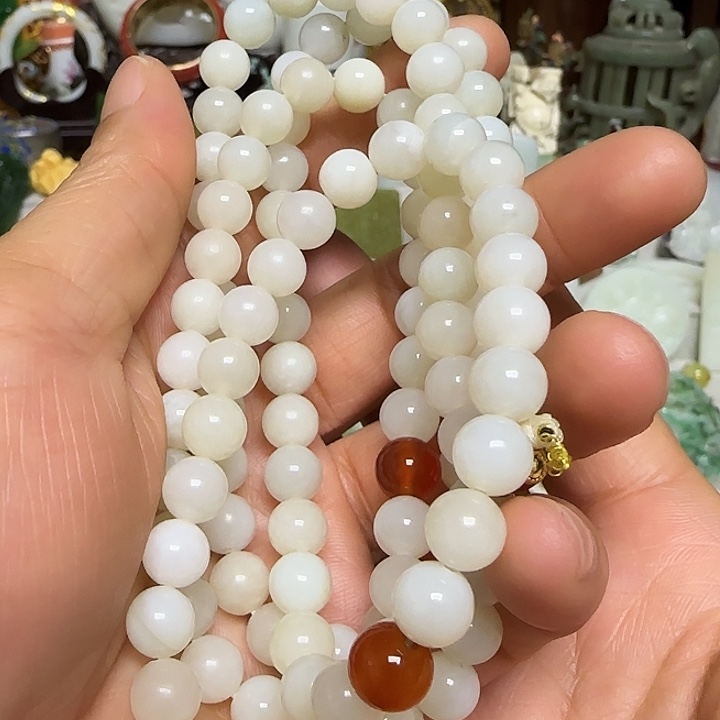 和田玉（糖玉）未镶嵌颈饰器物之美手工制作