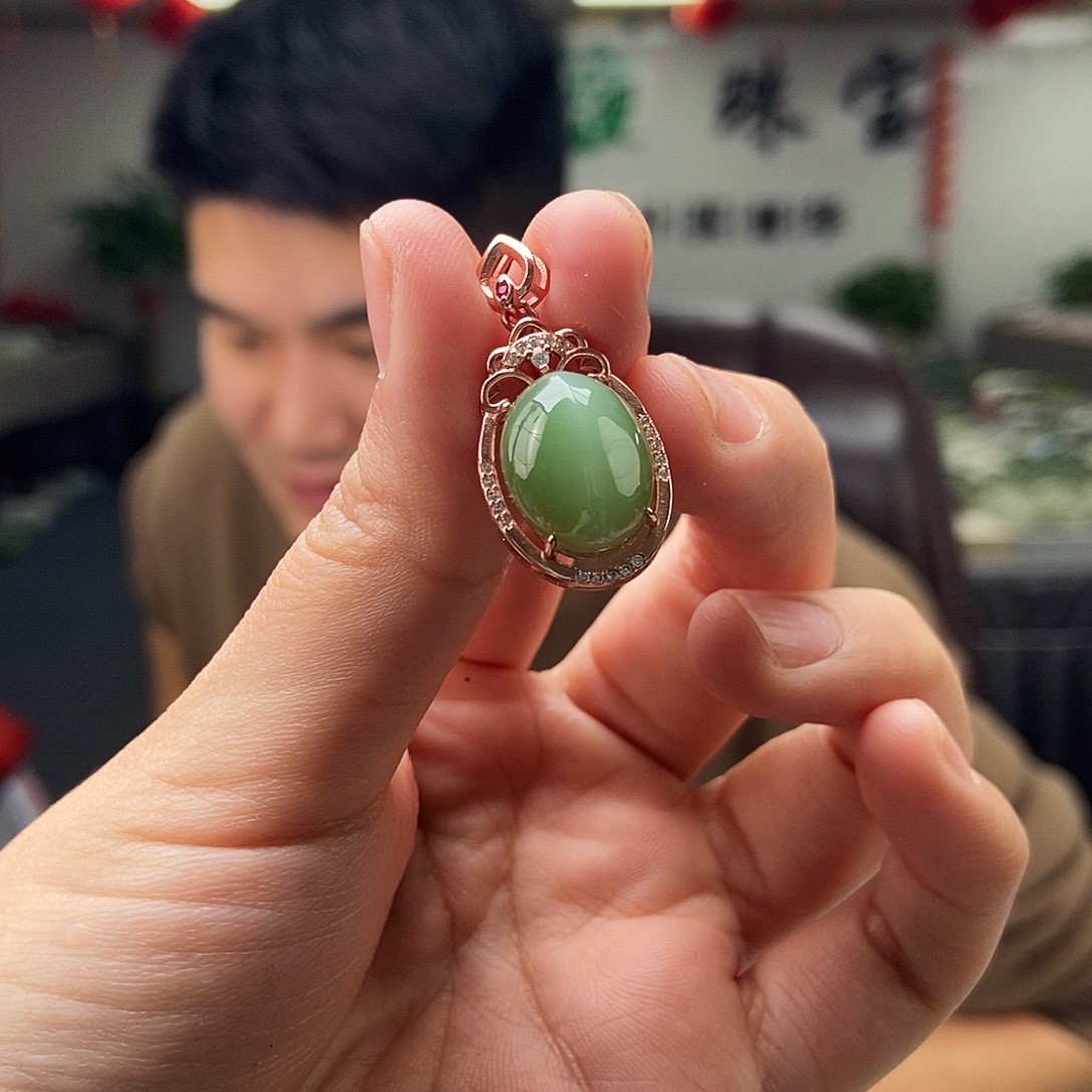 和田玉颜色多样性发拍一发一银S925镶嵌