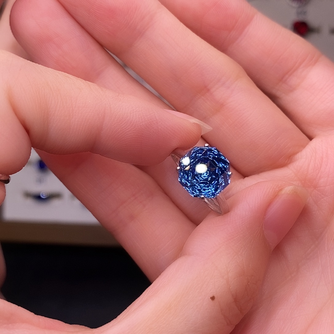 戒指红宝石银S925镶嵌