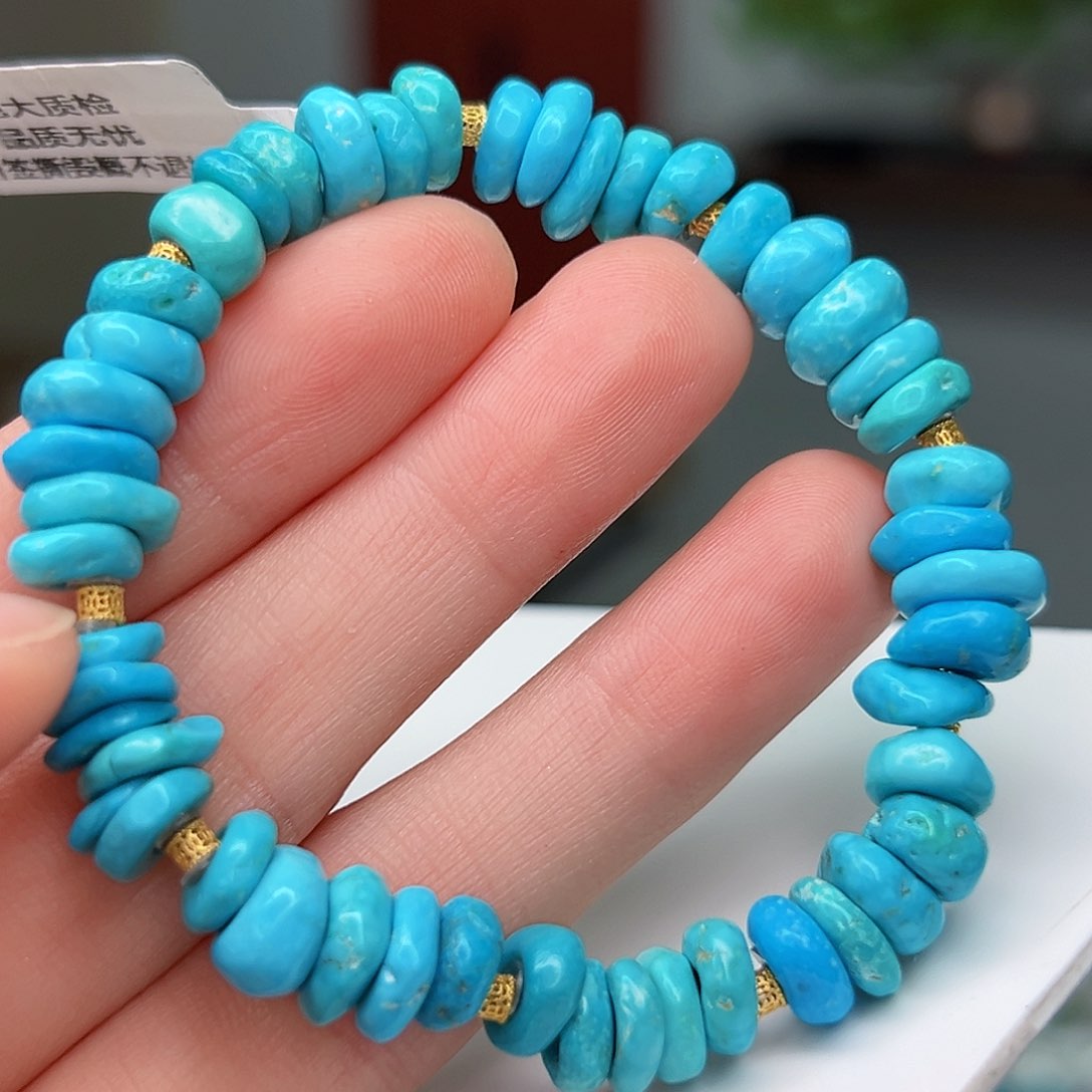 绿松石珠宝奇石18K金镶嵌