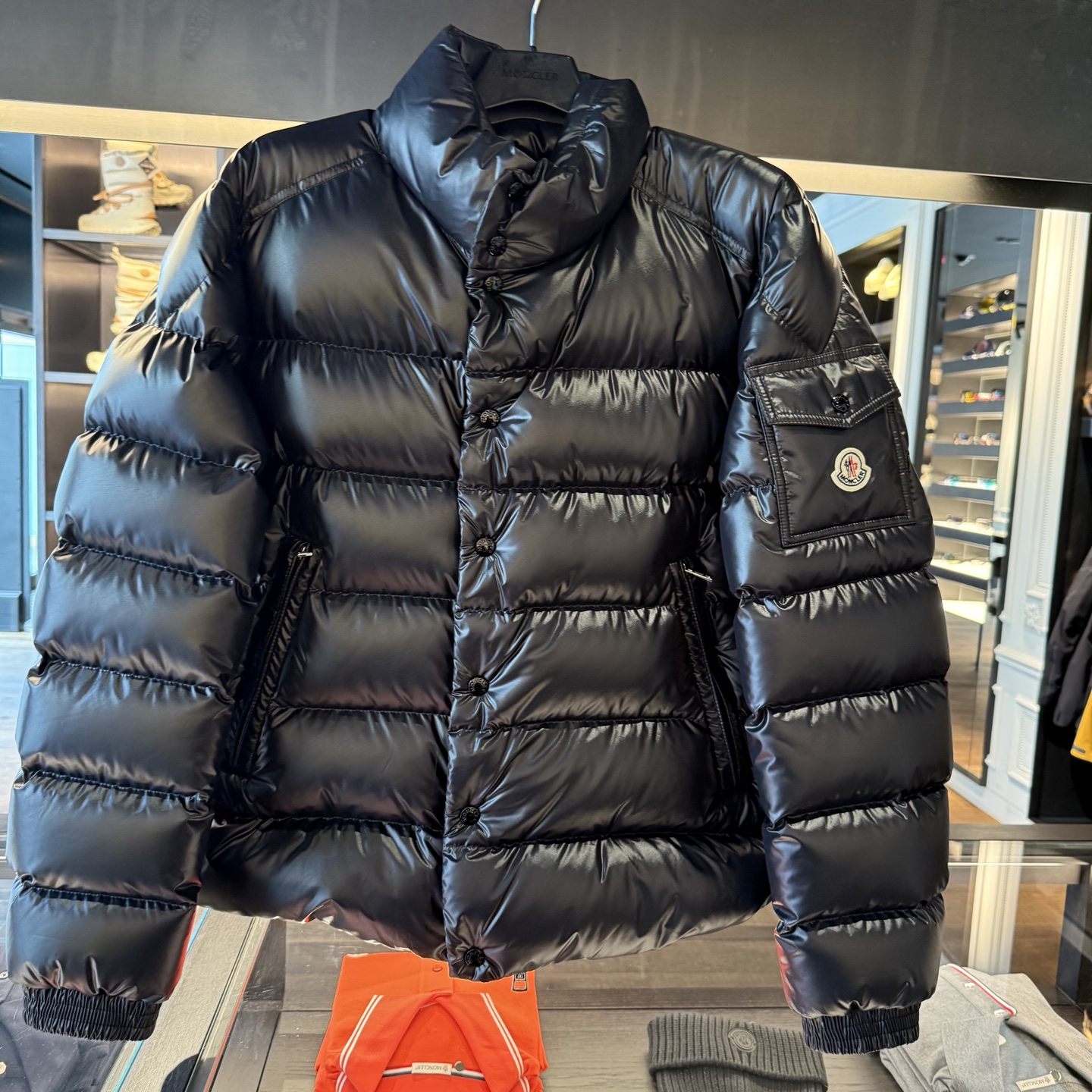 未使用 MONCLER 蒙口男款LULE亮面立领羽绒服