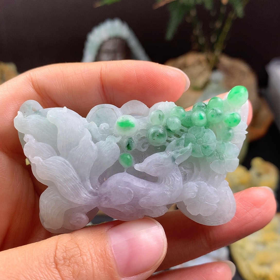 定制翡翠未镶嵌龙凤呈祥