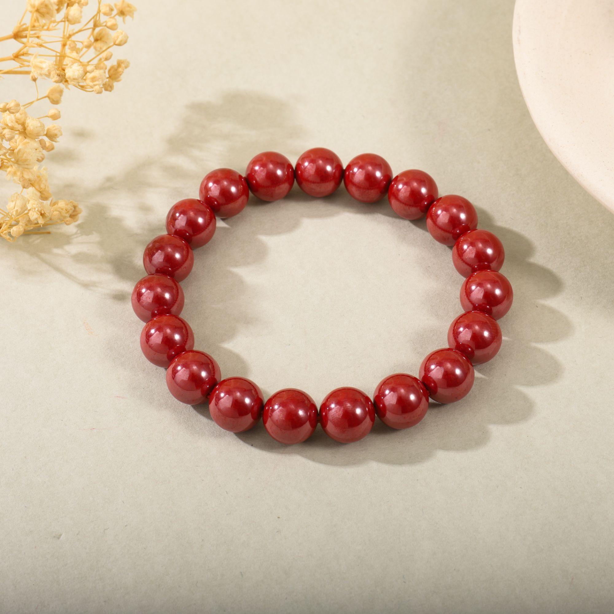 含辰砂工艺品V04红色帝王砂（98）辰砂朱砂10mm手串手