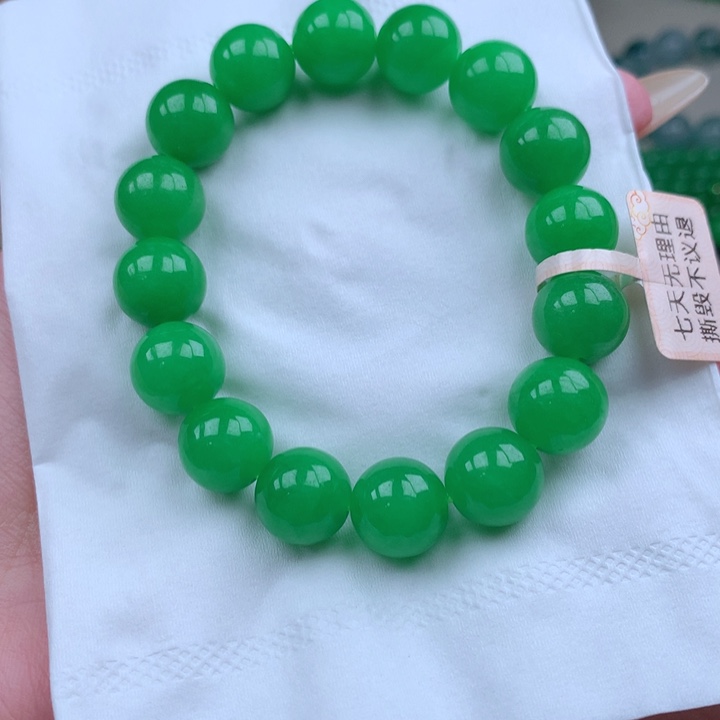 持****缅料卡13正阳绿手串
