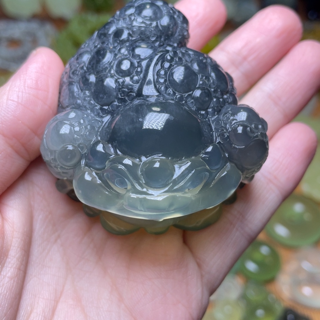 未镶嵌蛇纹石玉手把件