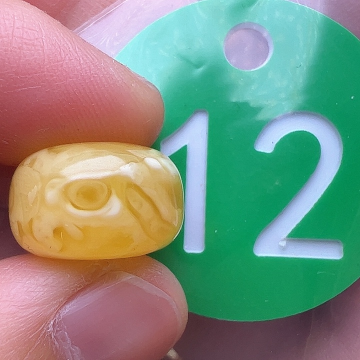 蜜蜡裸石未镶嵌花粉15.5m m