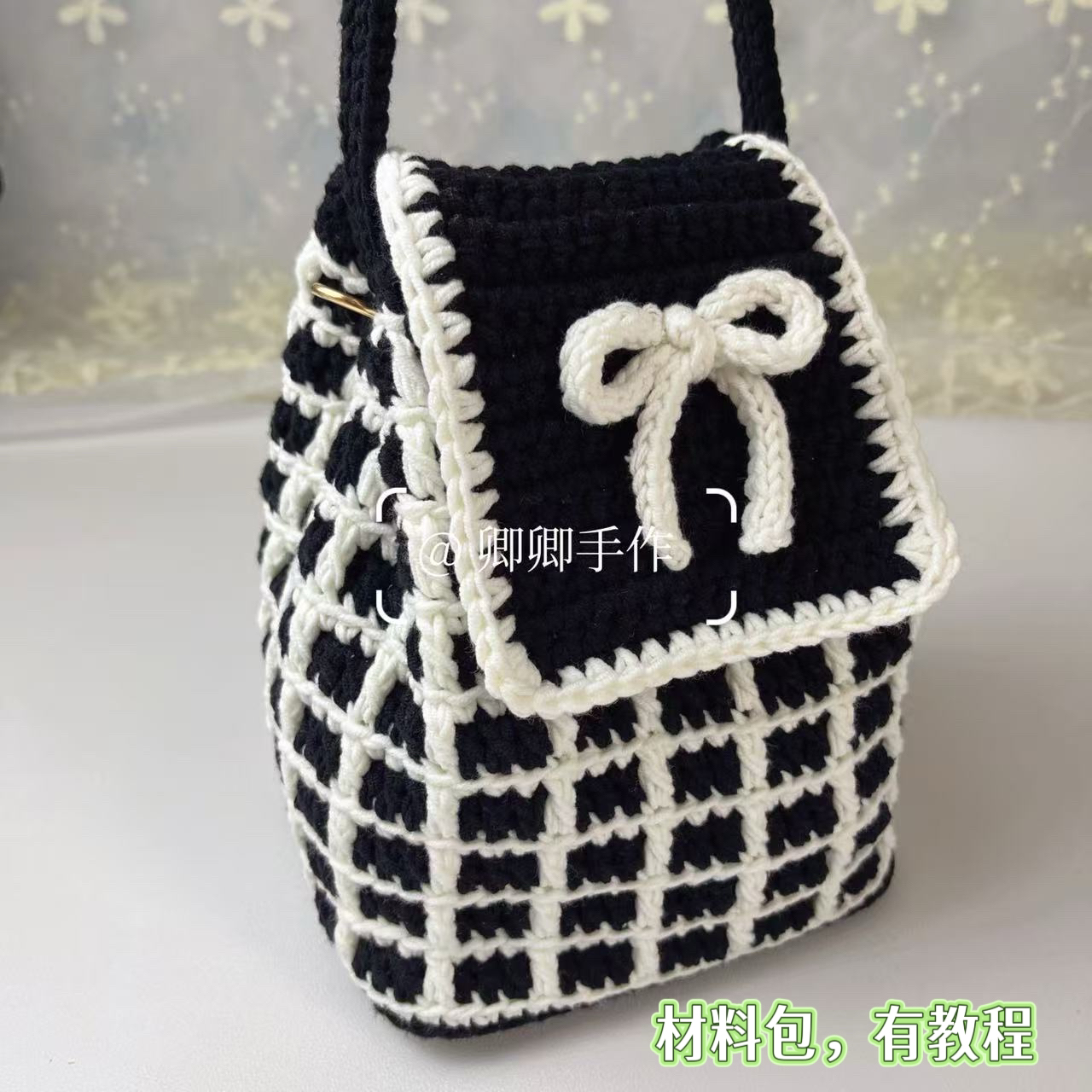 卿卿手工推荐雪妃尔蝴蝶结双肩包材料包手工diy钩织材料包送教程