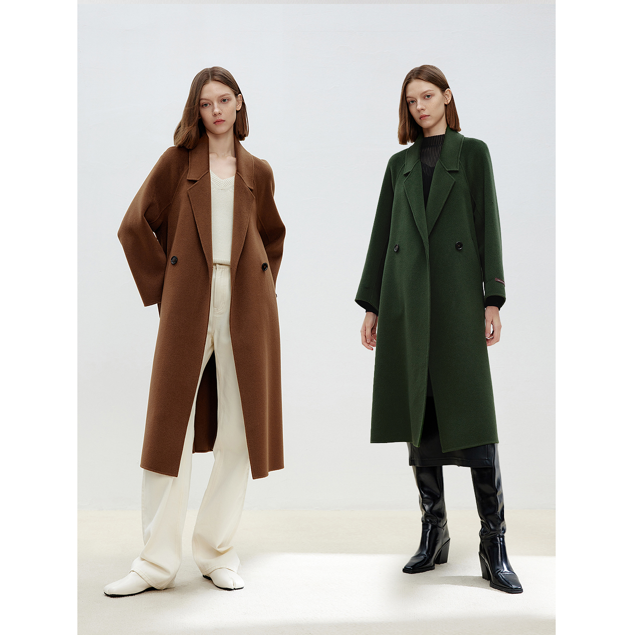 朗姿高级感复古时尚百搭通勤雅丹风2025年冬季新款气质毛呢外套女