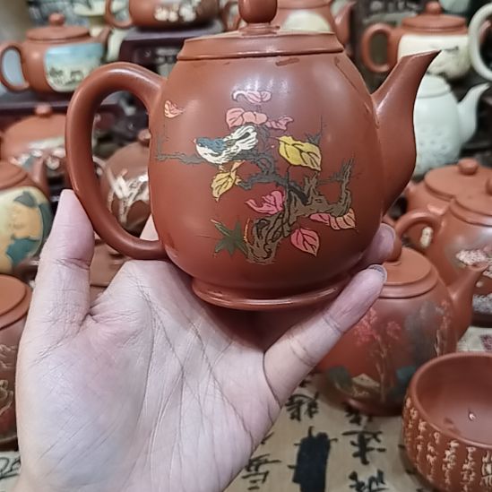 红泥茶壶建水紫陶手工微瑕壶