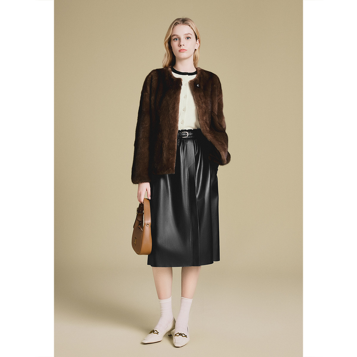 【蜜糖咖】PSALTER诗篇冬新款时尚高奢整貂水貂皮草外套6C65109033