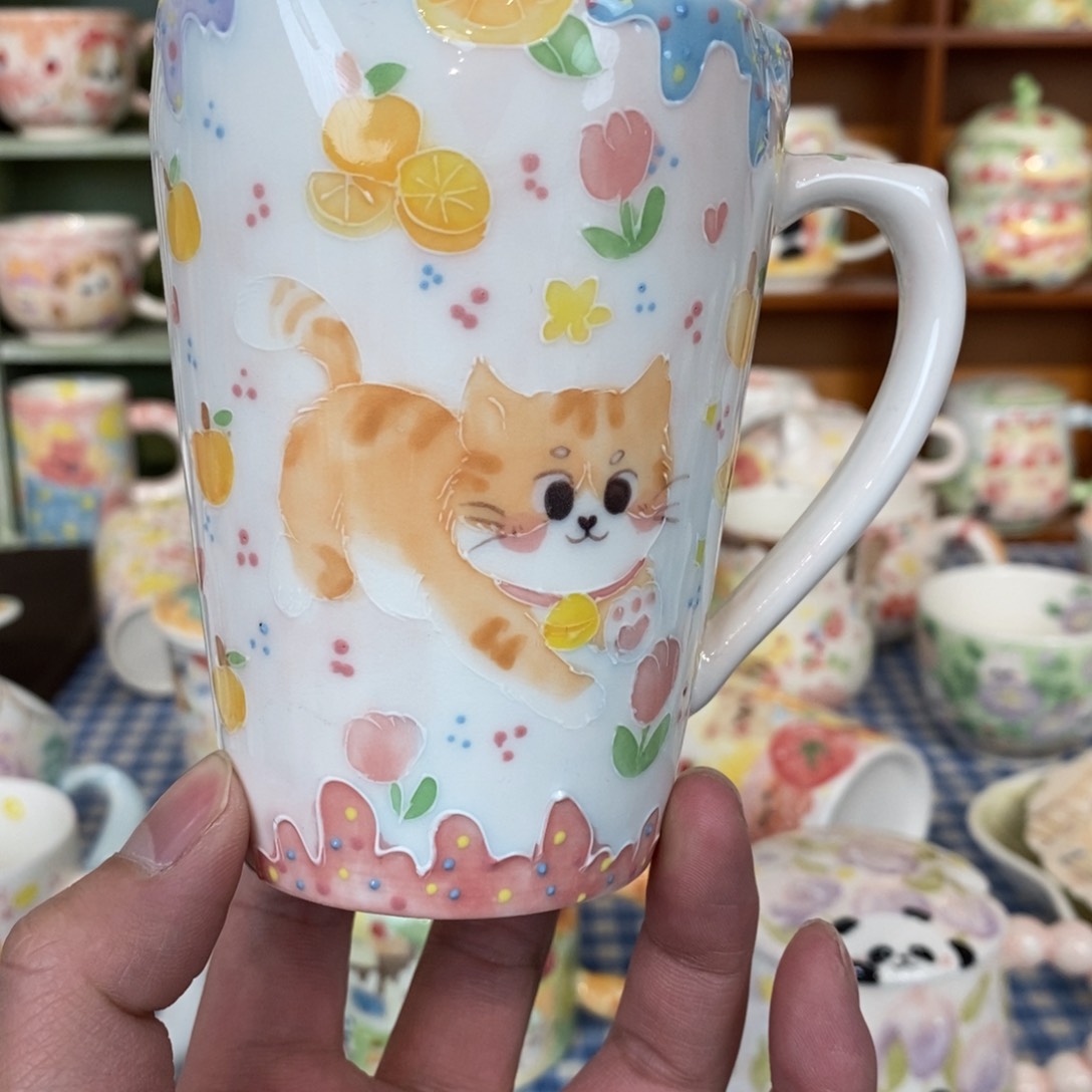 瓷片小猫马克杯微瑕福利