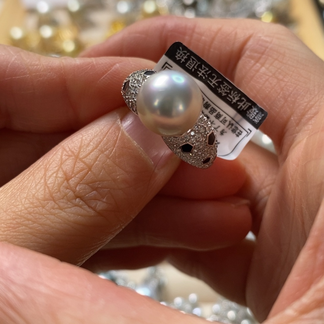 海水珍珠戒指银S925镶嵌