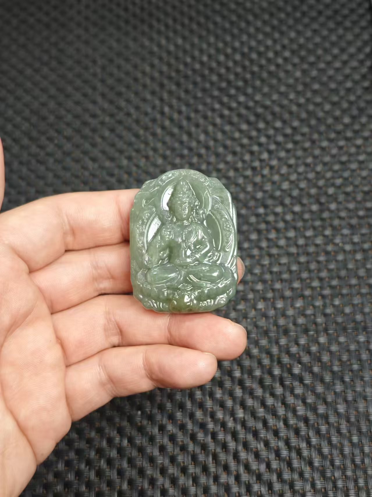 天然和田玉老料精雕观音吊坠2.14清货1