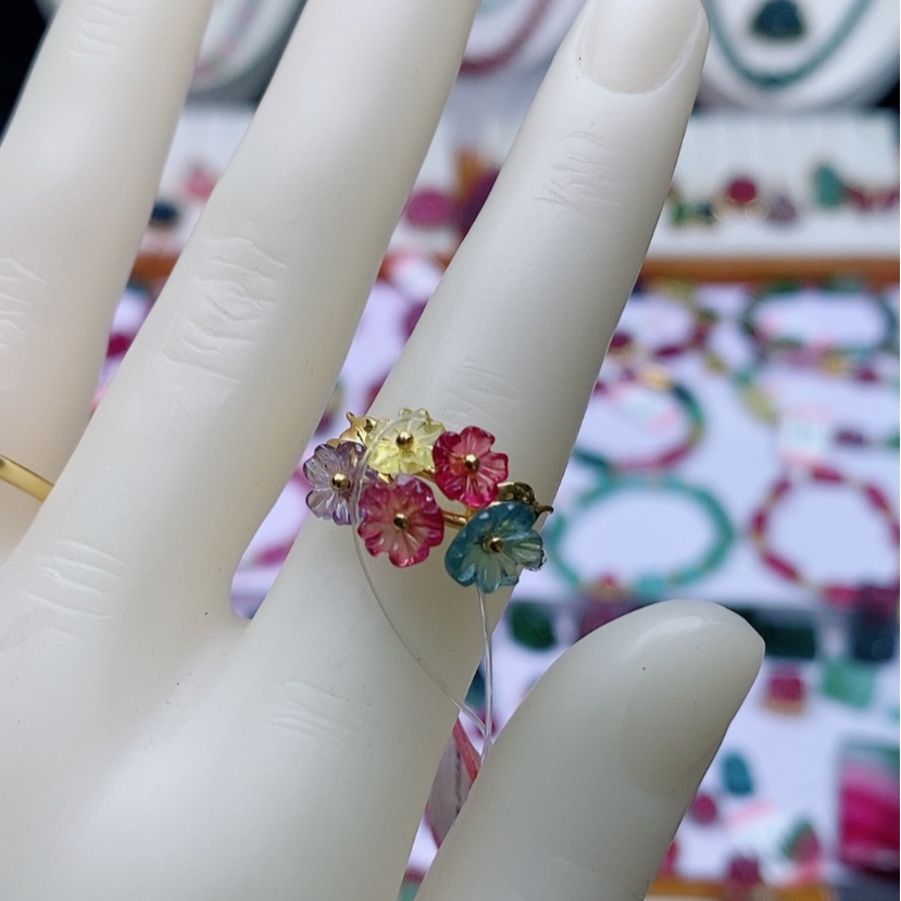 【闪购商品】碧玺戒指18K金镶嵌碧玺戒指