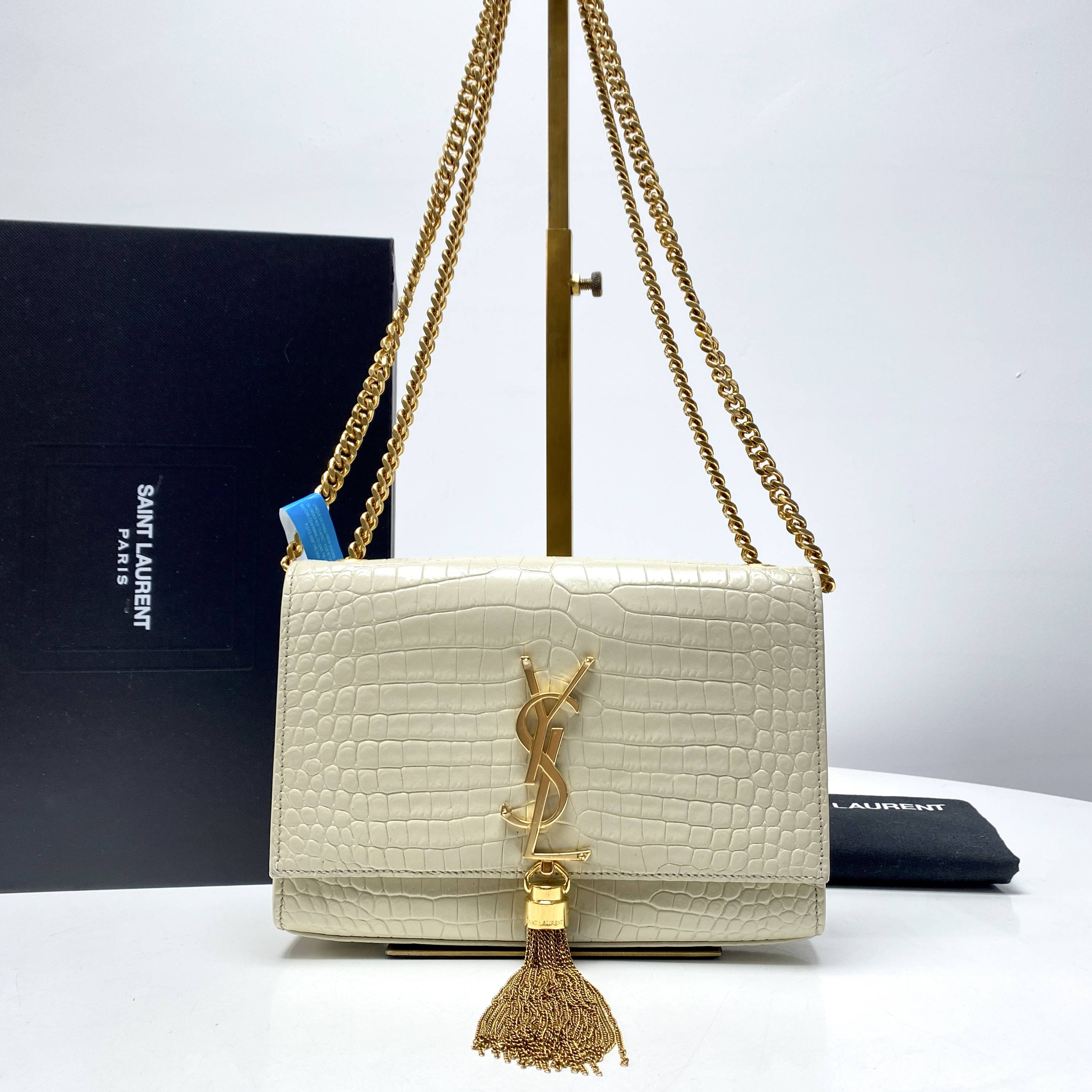 95新 YSL/圣罗兰 玺越奢品 ysl白金小号流苏 THCI1861