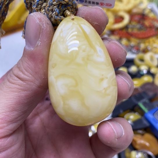 蜜蜡裸石未镶嵌吊坠