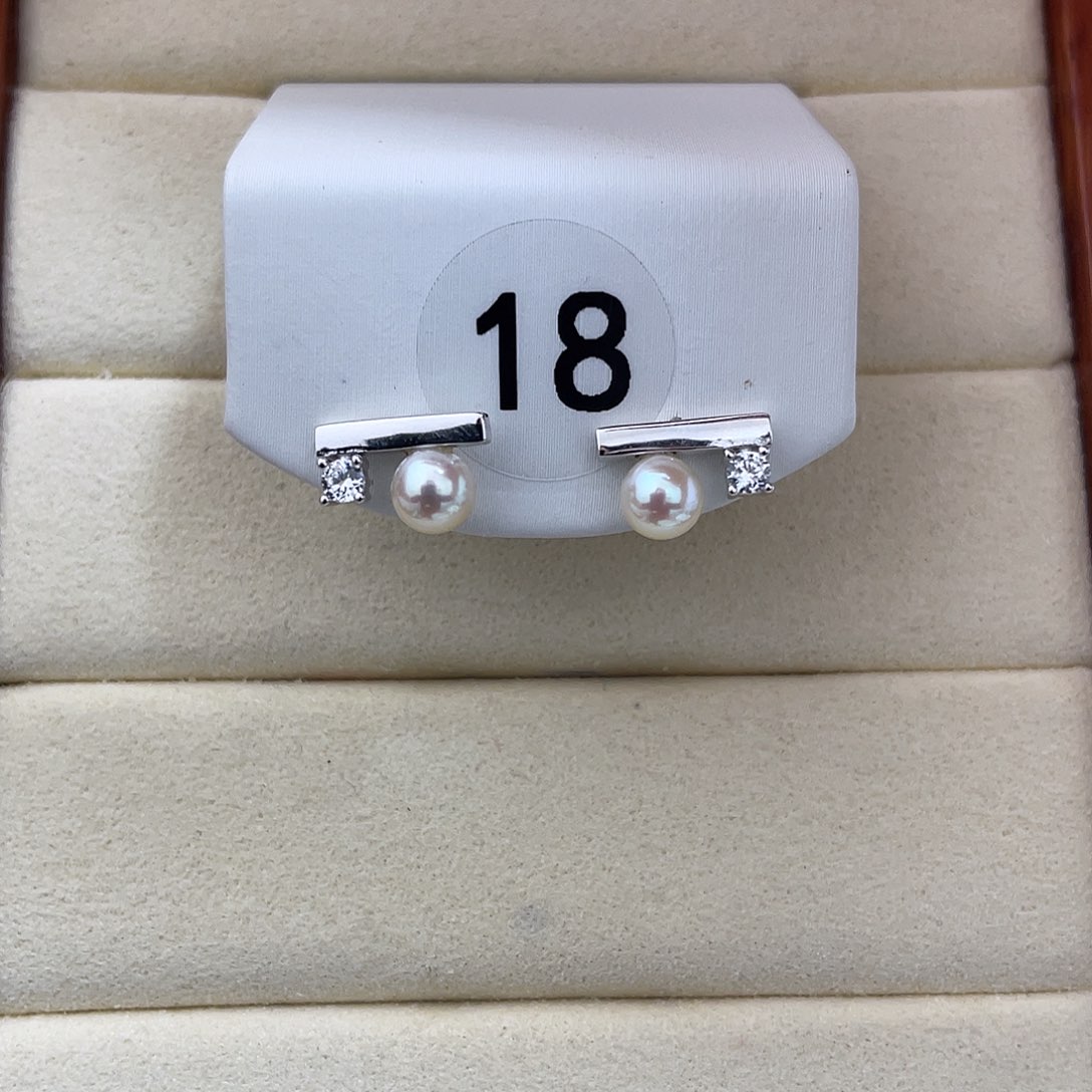 海水珍珠耳饰银S925镶嵌