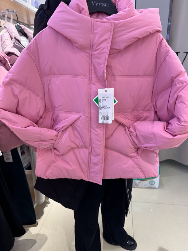 【VV FUSHI】R24111135拉链短款插肩袖保暖冬季女款休闲棉服外套