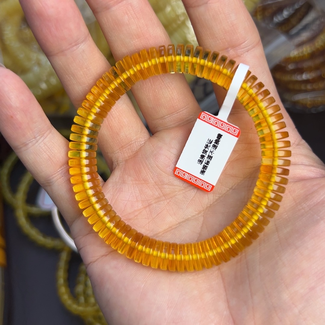 琥珀未镶嵌手链9金珀002