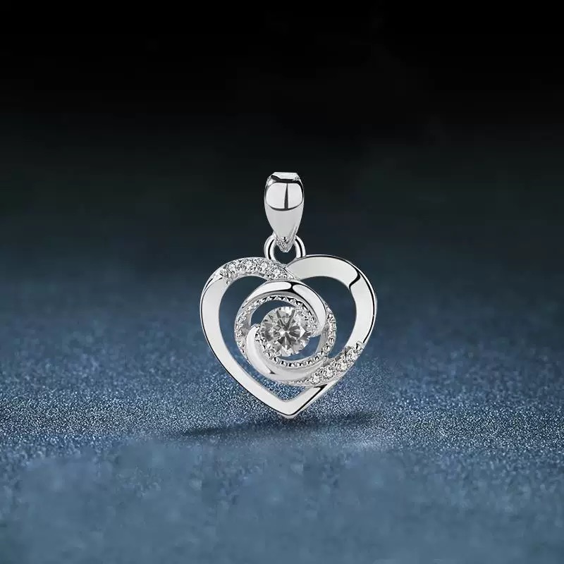 吊坠足银锆石 足银999.9 永恒之心吊坠（25715）
