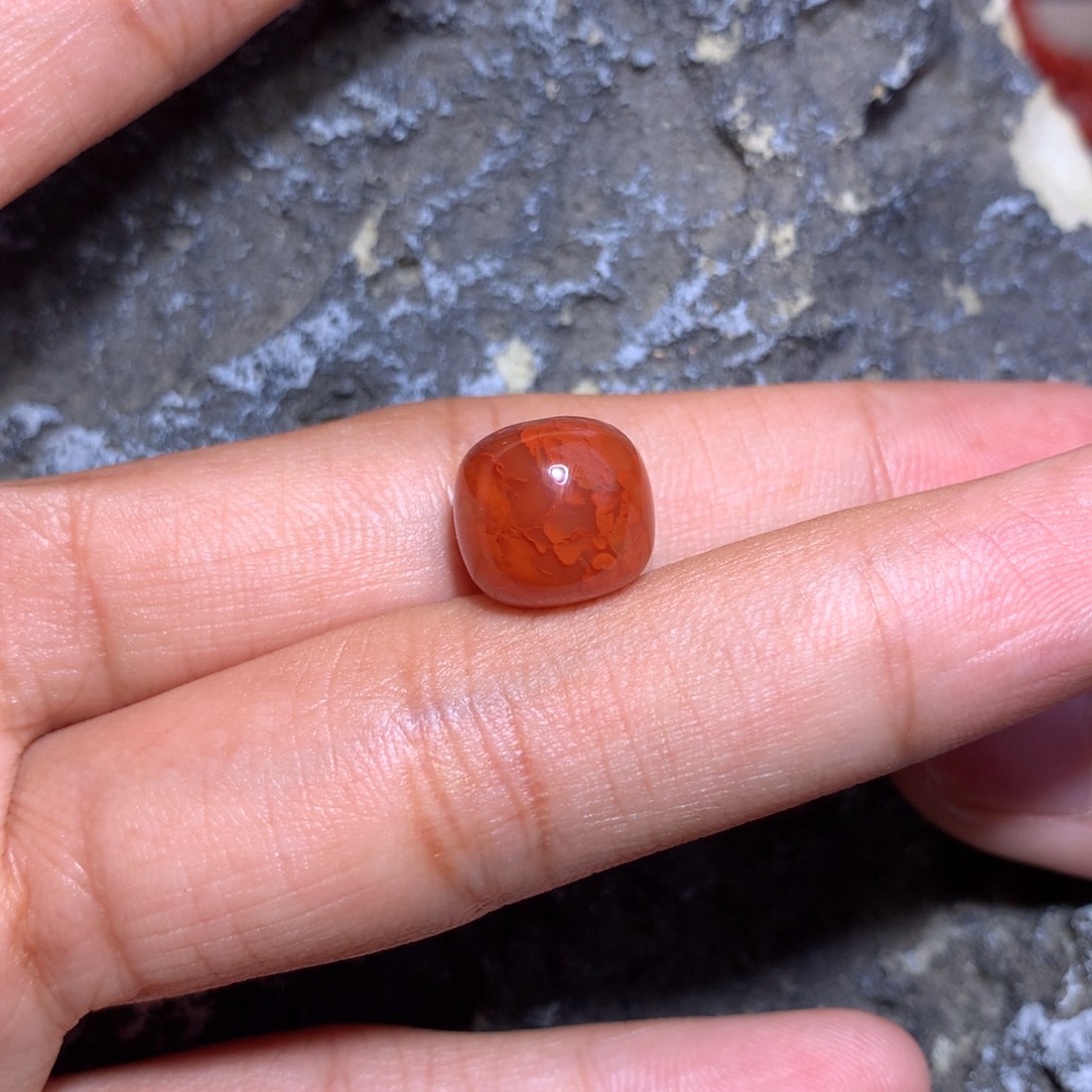 南红玛瑙未镶嵌火焰纹老型11×10