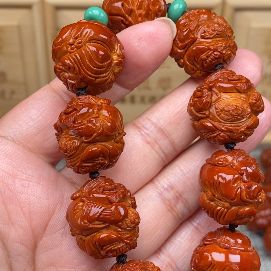 漂***雲橄榄核吊坠财神23