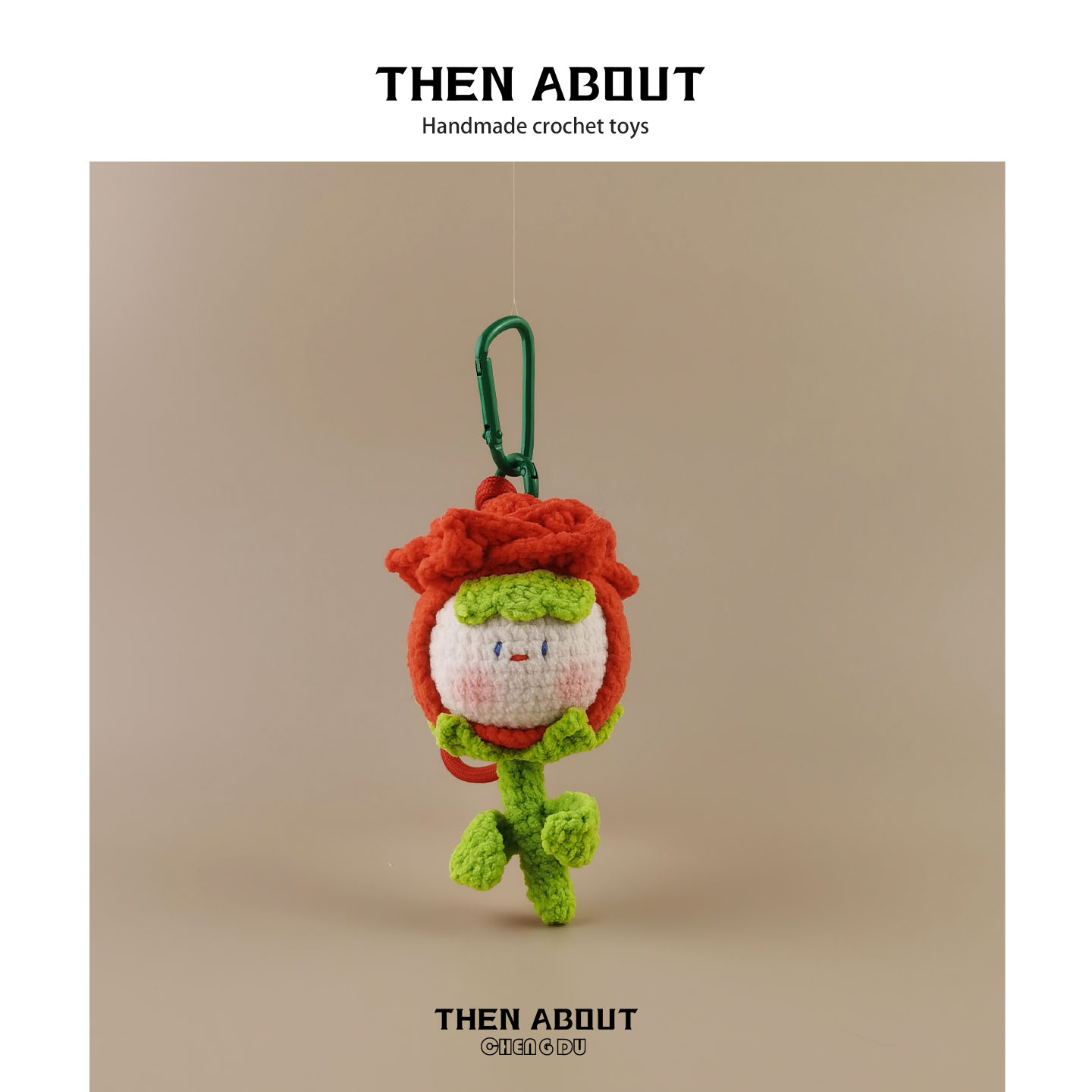 thenabout 漂亮的玫瑰花团子包包挂件挂饰小众高级感创意礼物送人