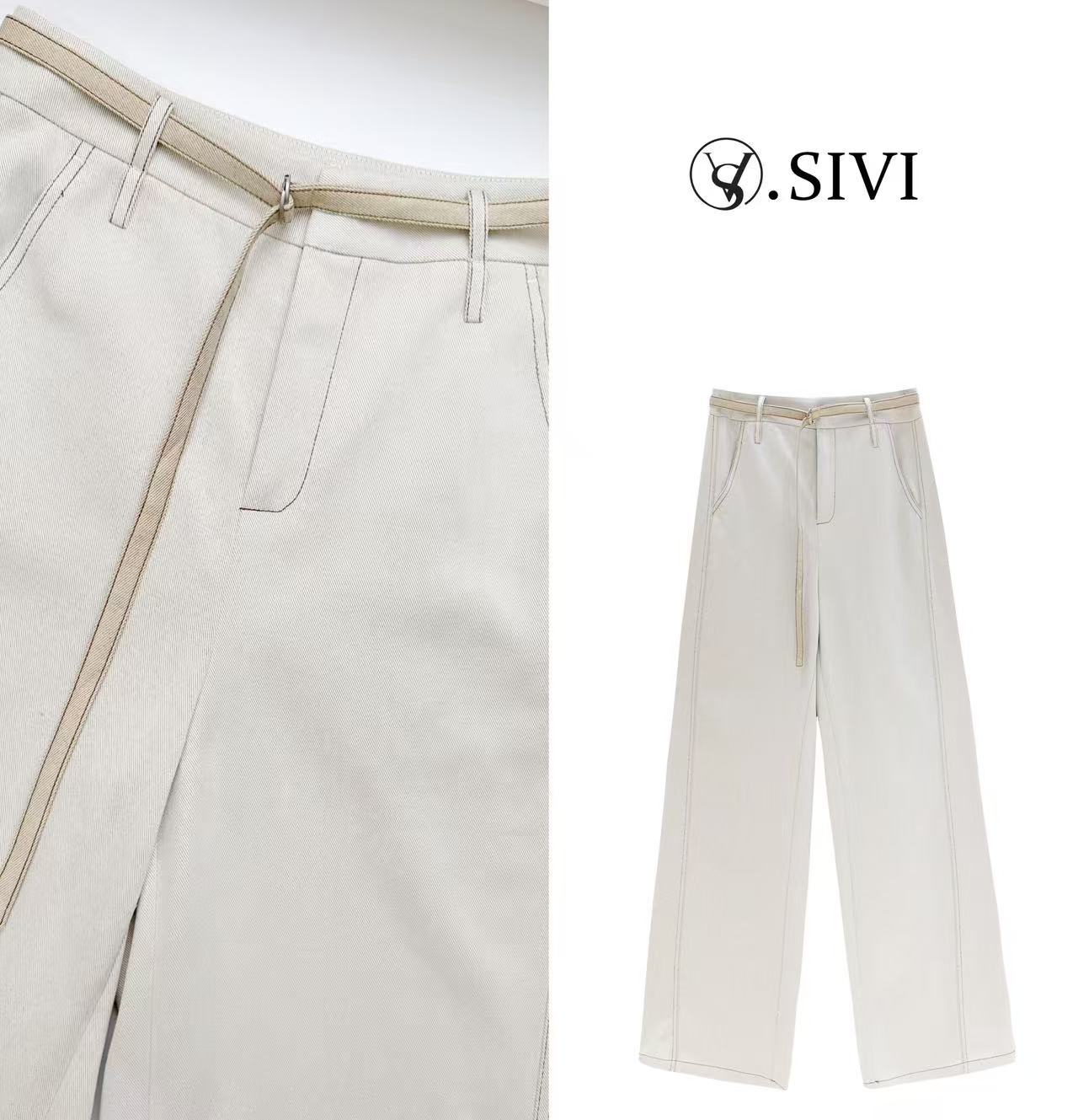 熙薇【步步惊心】2025春季新款时尚百搭直筒休闲裤H1594