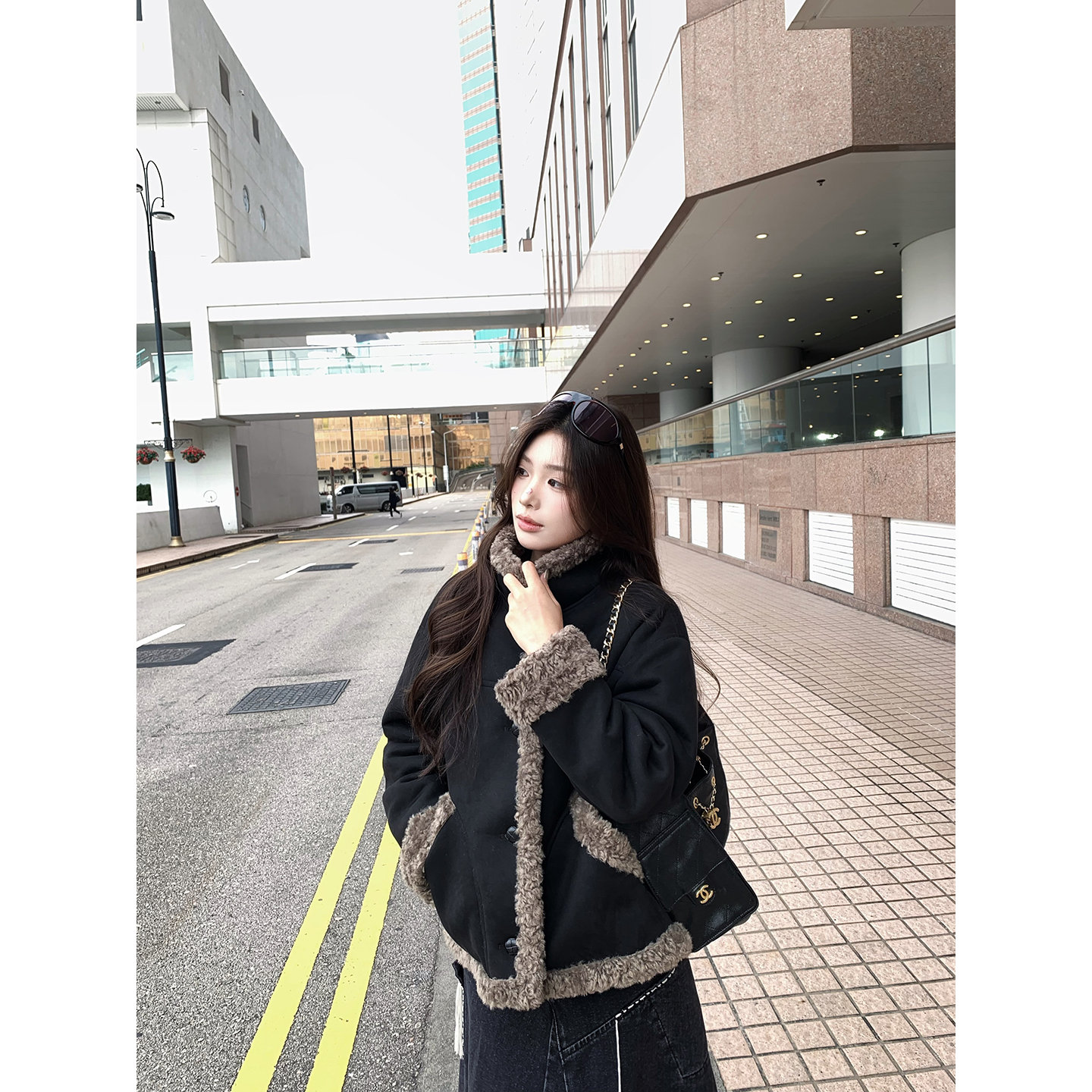 小君君布兰妮 东都贵女/复古撞色环保皮毛一体