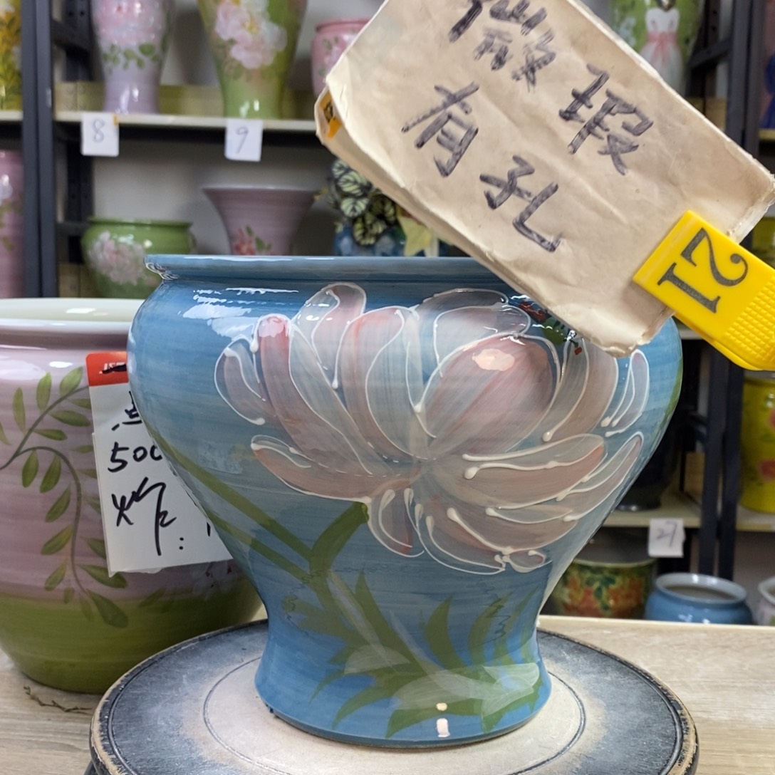 景德镇手工手绘陶瓷花盆