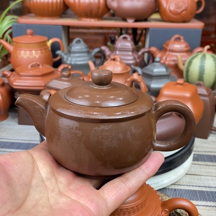 紫砂茶壶鼓韵250cc原矿一厂老紫泥新年特价